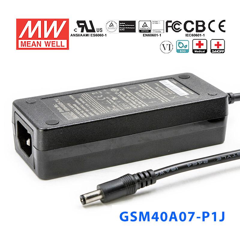 Mean Well GSM40A07-P1J Power Supply 40W 7.5V 5.34A
