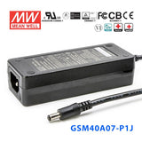 Mean Well GSM40A07-P1J Power Supply 40W 7.5V 5.34A