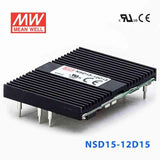 Mean Well NSD15-12D15 DC-DC Converter - 15W - 9.4~36V in ±15V out 500mA
