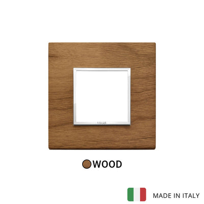 Vimar Eikon Evo Plate 2M Wood Italian Walnut - Square