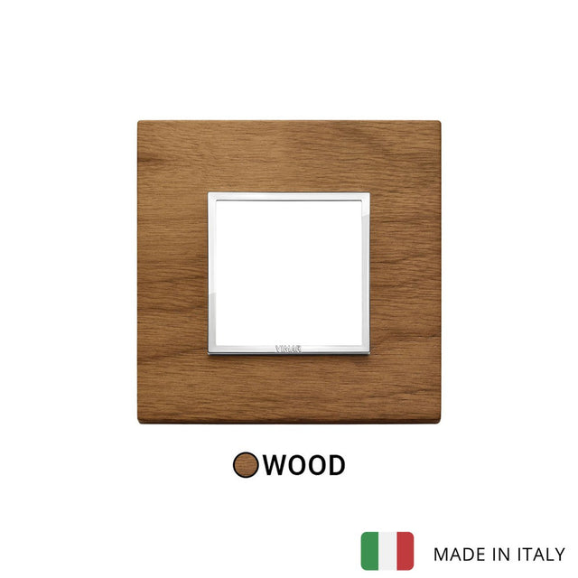 Vimar Eikon Evo Plate 2M Wood Italian Walnut - Square