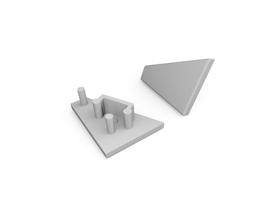 Archilight End Cap for ANGULA Corner Profile - Without Wiring Holes - Silver