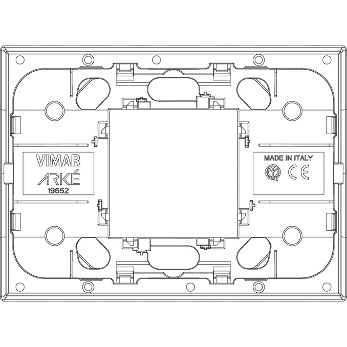 Vimar Arke Classic Plate 2centrM Aluminium Lava - PHOTO 2