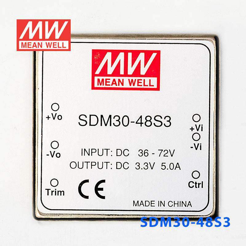 Mean Well SDM30-48S3 DC-DC Converter - 16.5W - 36~72V in 3.3V out 5A - PHOTO 2