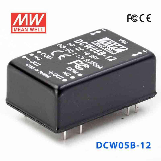 Mean Well DCW05B-12 DC-DC Converter - 5W - 18~36V in ±12V out 230mA