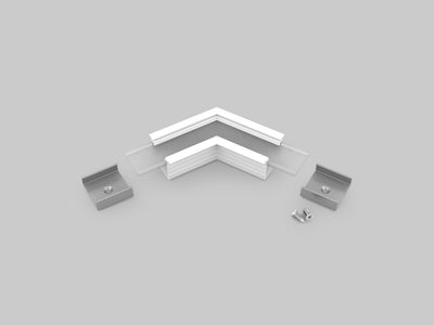 Archilight Alumnium Corner Joiner for DECORUS IN - 30mm Width - 120 Degree - White