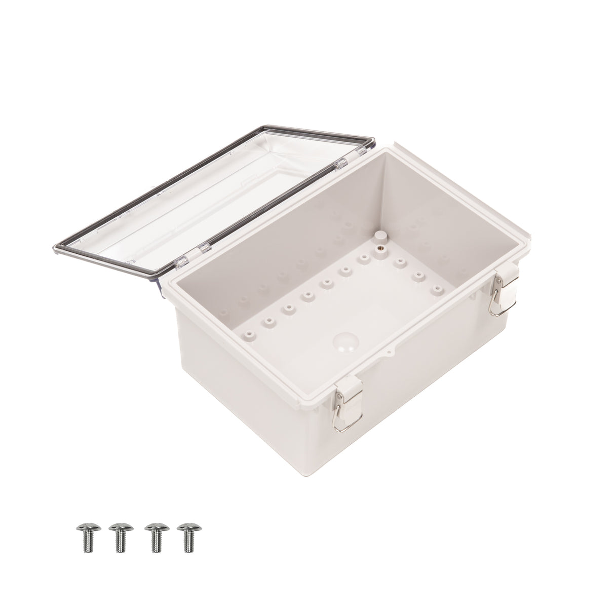 Boxco P-Series 190x280x140mm Plastic Enclosure, IP67, IK08, PC, Transparent Cover, Molded Hinge and Latch Type - PHOTO 2