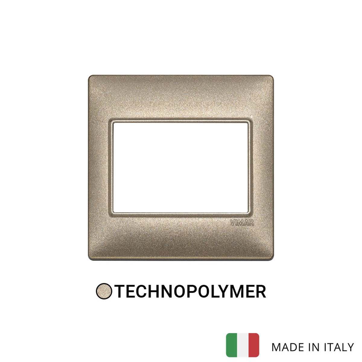 Vimar Plana Plate 3M BS Technopolymer Metallized Bronze