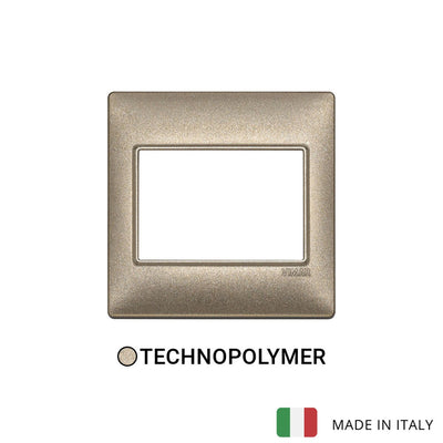 Vimar Plana Plate 3M BS Technopolymer Metallized Bronze