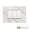 Vimar Eikon Marble 3 Gang Switch - White Calacatta - 16A