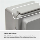 Boxco P-Series 530x630x185mm Plastic Enclosure, IP67, IK08, ABS, Grey Cover, Molded Hinge and Latch Type - PHOTO 8