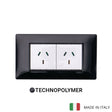 Vimar Plana Plastic 2 Socket - Black - 10A