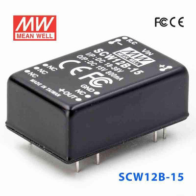 Mean Well SCW12B-15 DC-DC Converter - 12W 18~36V DC in 15V out 800mA