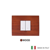 Vimar Arke Wood 2 Gang Switch - Cherry Wood - 16A