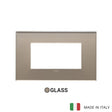 Vimar Eikon Exe Plate 4M Mirror Glass Opal Brown