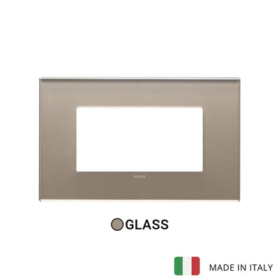 Vimar Eikon Exe Plate 4M Mirror Glass Opal Brown