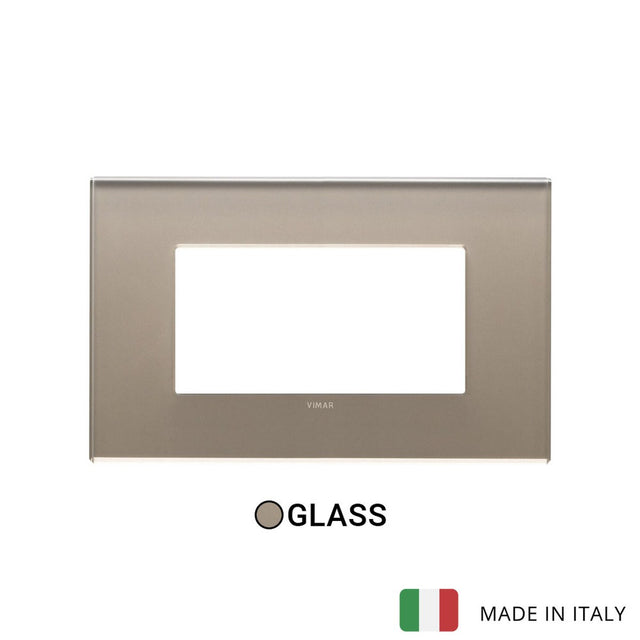 Vimar Eikon Exe Plate 4M Mirror Glass Opal Brown