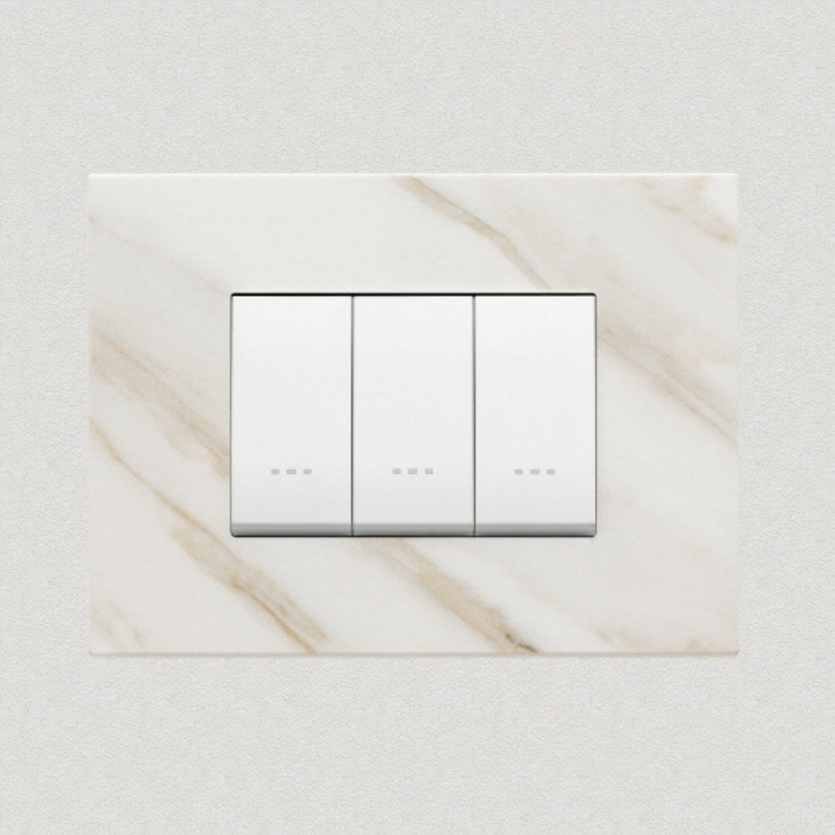 Vimar Eikon Marble 3 Gang Switch - White Calacatta - 16A - PHOTO 2