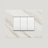 Vimar Eikon Marble 3 Gang Switch - White Calacatta - 16A - PHOTO 2