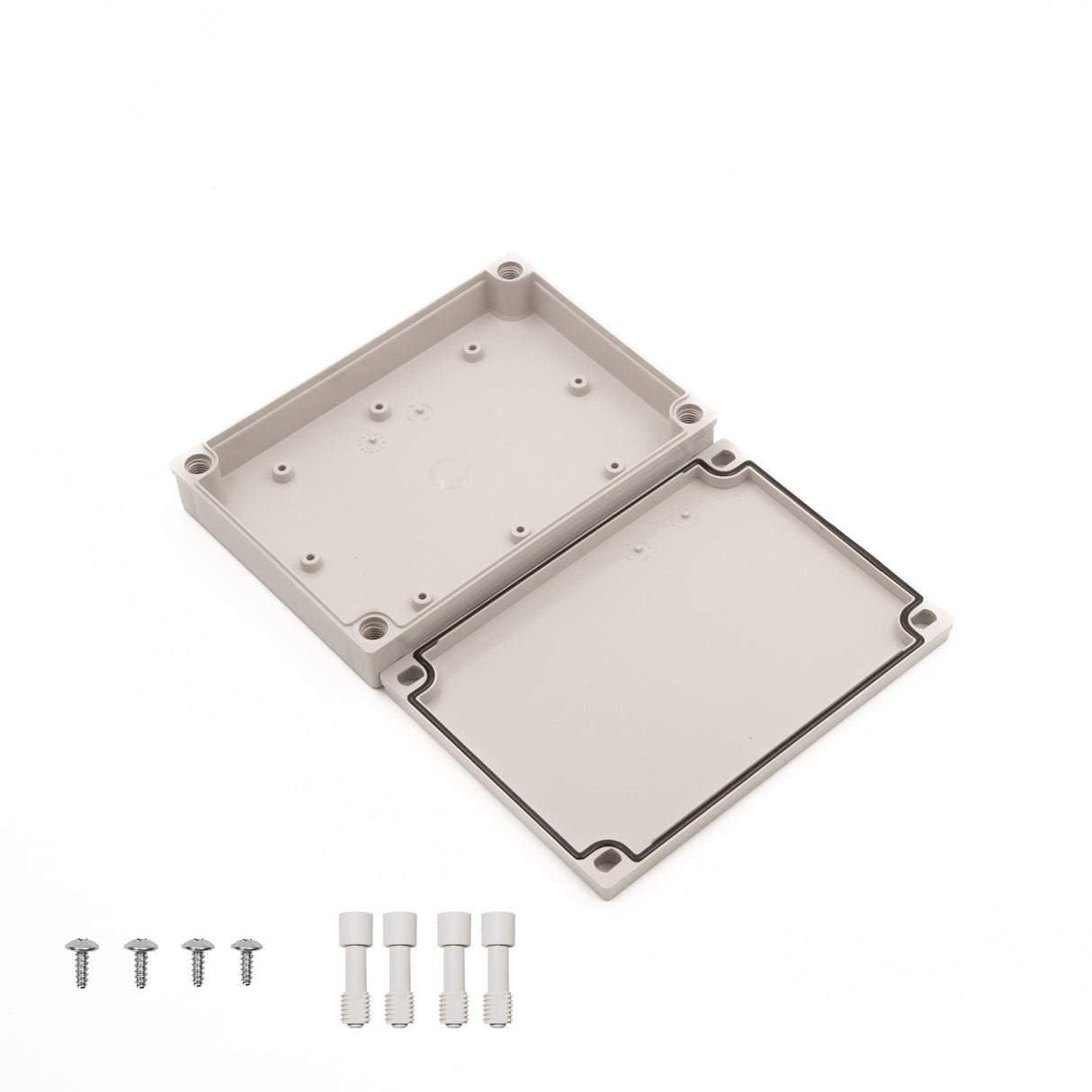 Boxco M-Series 130x180x35mm Plastic Enclosure, IP67, IK08, PC, Grey Cover, Screw Type - PHOTO 2