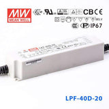Mean Well LPF-40D-20 Power Supply 40W 20V - Dimmable