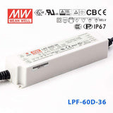 Mean Well LPF-60D-36 Power Supply 60W 36V - Dimmable