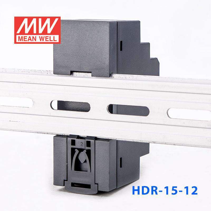 Mean Well HDR-15-12 Ultra Slim Step Shape Power Supply 15W 12V - DIN Rail - PHOTO 3