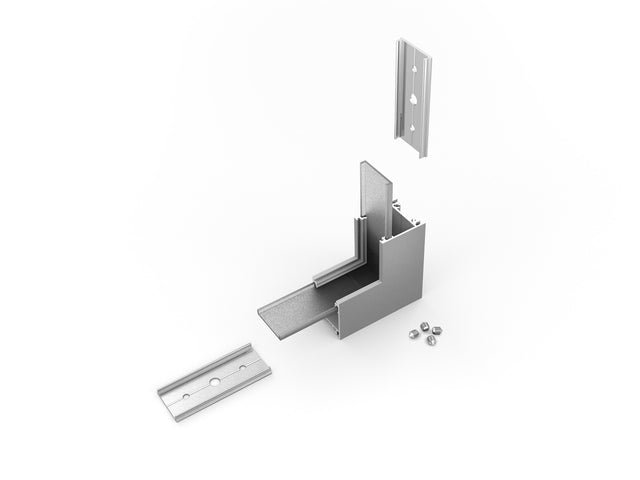 Archilight Alumnium Corner Joiner for Decorus - 23mm Width - 90 Degree - Silver - Bent