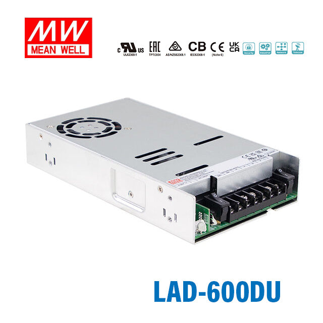Mean Well LAD-600DU Security/Fire Alarm PSU with Battery Charger/UPS, 600W, 55.2V, UART Signal