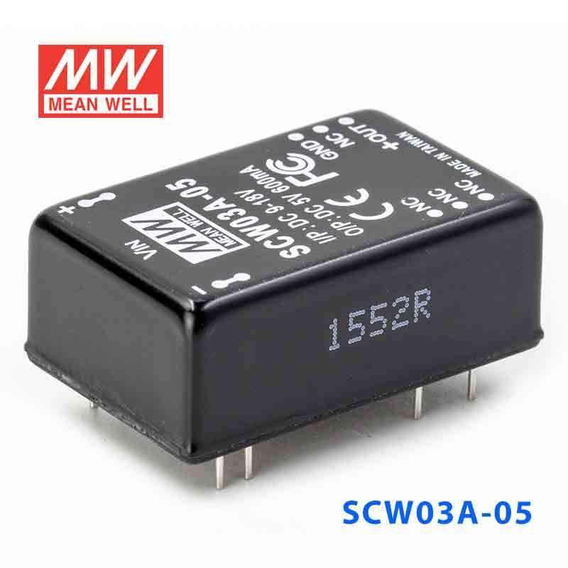 Mean Well SCW03A-05 DC-DC Converter - 3W 9~18V DC in 5V out 600mA - PHOTO 1