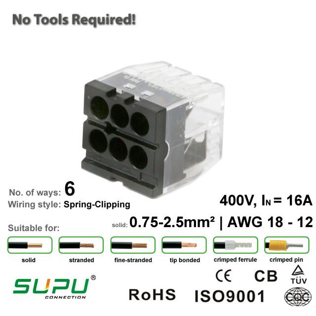 Supu 522406 Push-in Connector - 6 Way