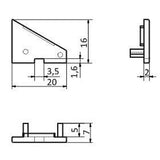 Archilight End Cap for ANGULA Corner Profile - Without Wiring Holes - Silver - PHOTO 3