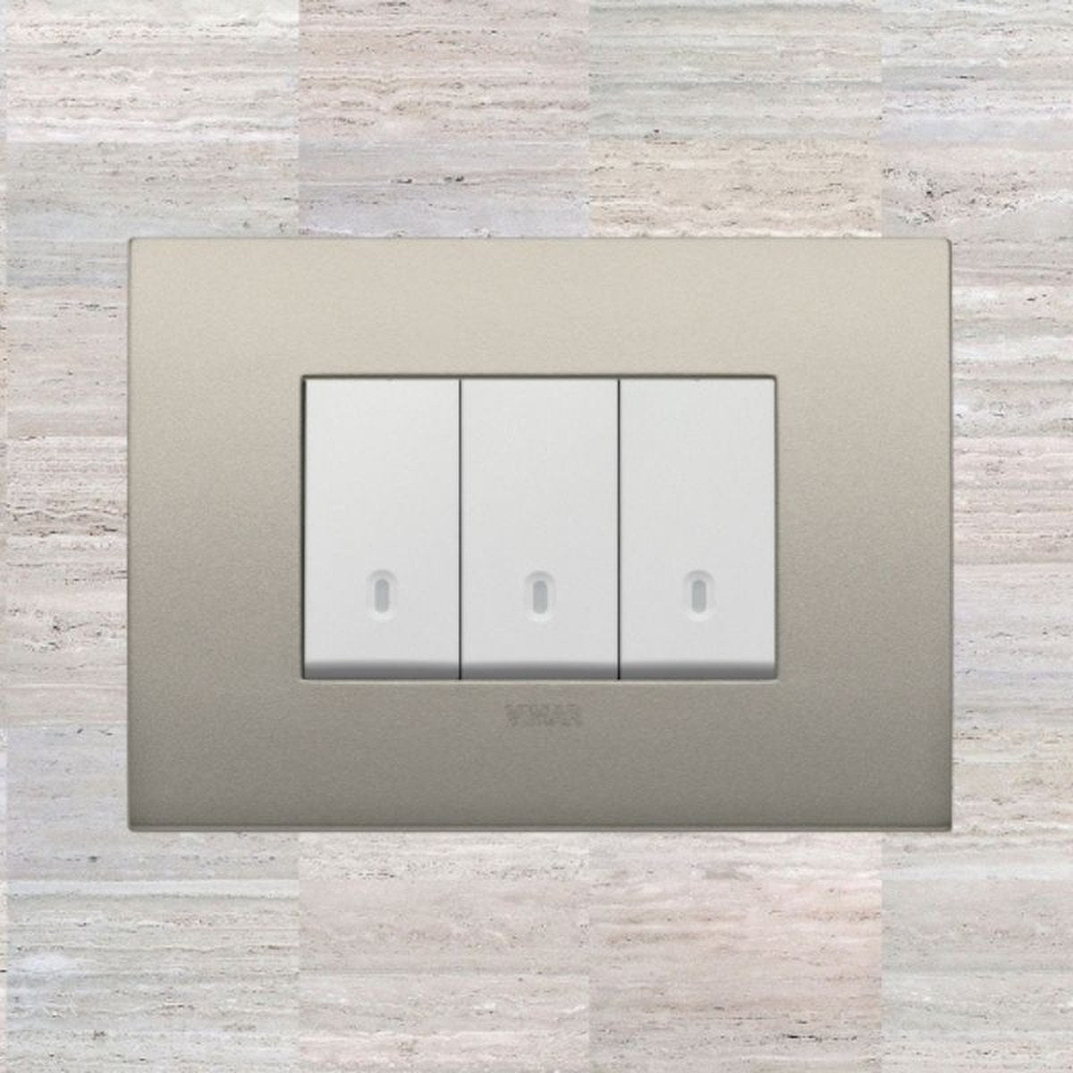 Vimar Arke Metal 3 Gang switch - Matt Champagne - 16A - PHOTO 2