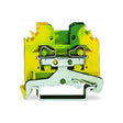 Wago 281-107 2-conductor Ground Terminal Block 4mm² Lateral Marker Slots for DIN-rail CAGE CLAMP® Green-yellow