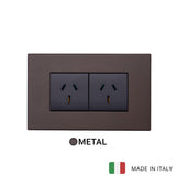 Vimar Eikon Metal 2 Socket - Dark Bronze - 15A