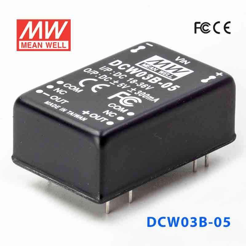 Mean Well DCW03B-05 DC-DC Converter - 3W - 18~36V in ±5V out