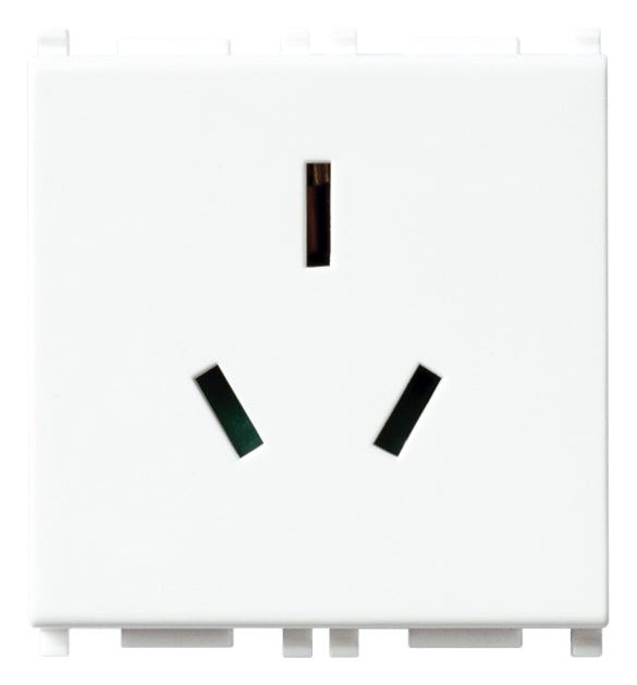 Vimar Plana 2P+E 10A Australian Sicury Outlet White