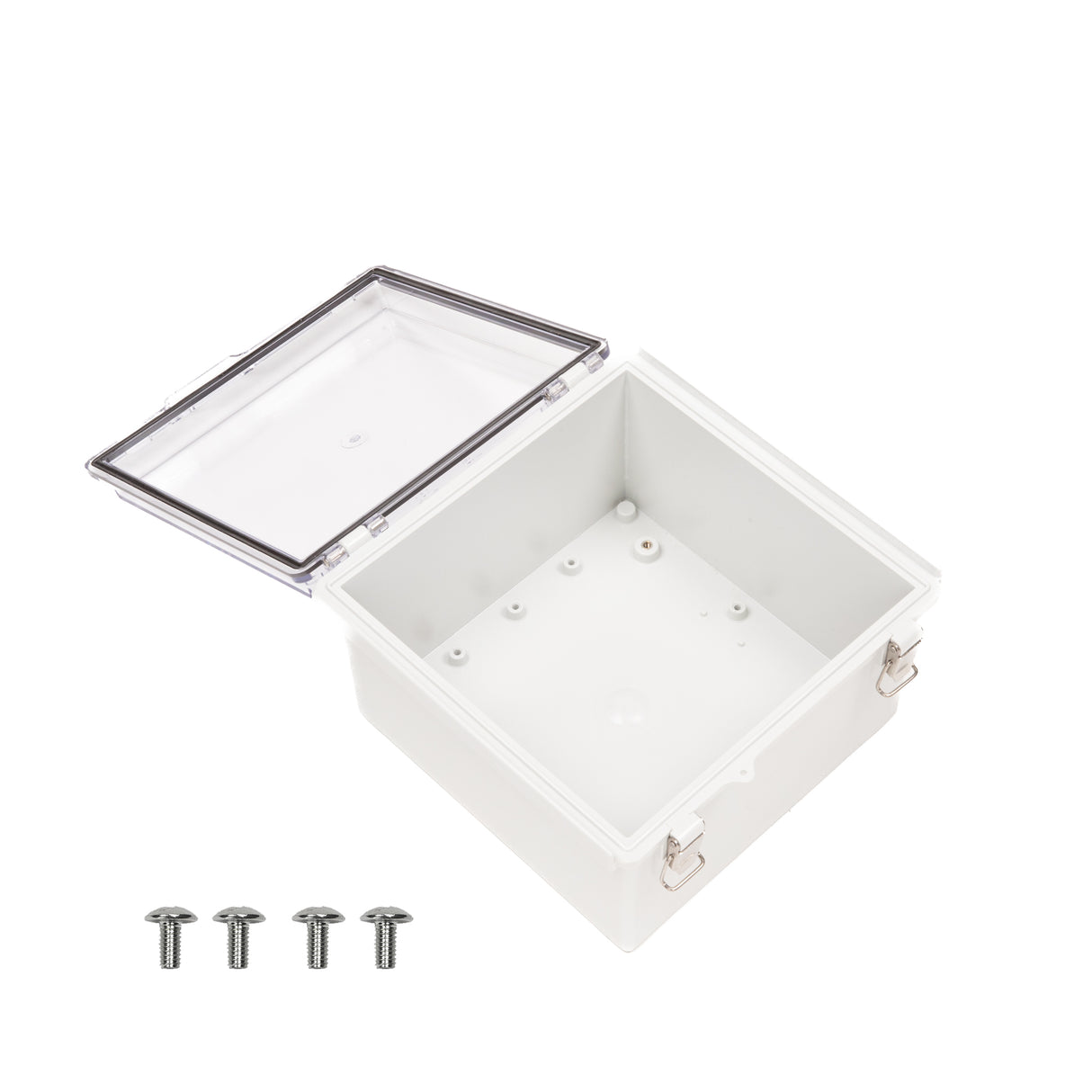 Boxco P-Series 210x210x130mm Plastic Enclosure, IP67, IK08, ABS, Transparent Cover, Molded Hinge and Latch Type - PHOTO 3
