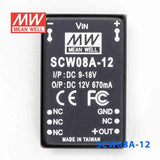 Mean Well SCW08A-12 DC-DC Converter - 8W 9~18V DC in 12V out 670mA - PHOTO 2