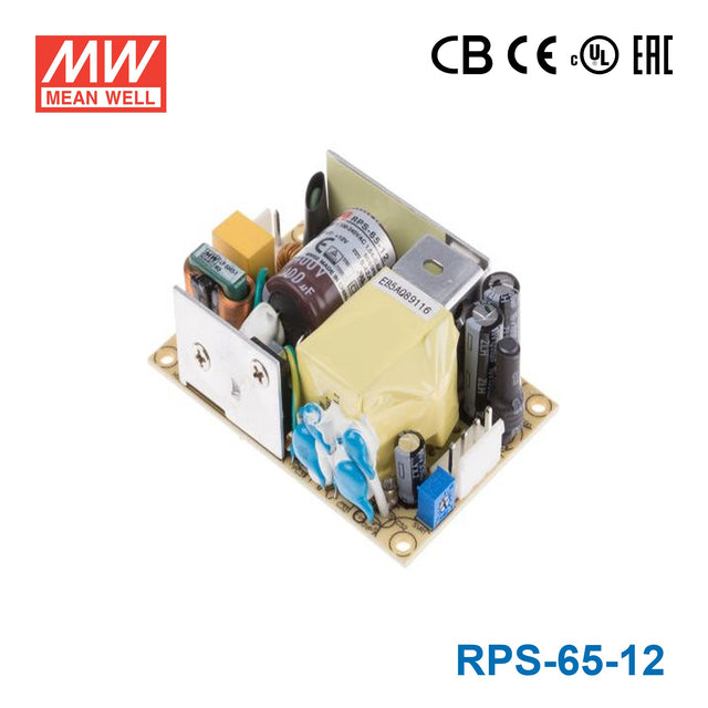 Mean Well RPS-65-12 Green Power Supply W 12V 5.42A - Medical Power Supply