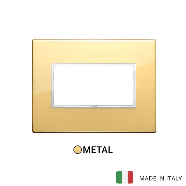 Vimar Eikon Evo Plate 4M Aluminium Polished Gold