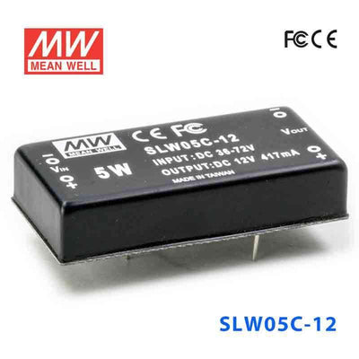 Mean Well SLW05C-12 DC-DC Converter - 5W - 36~72V in 12V out 417mA