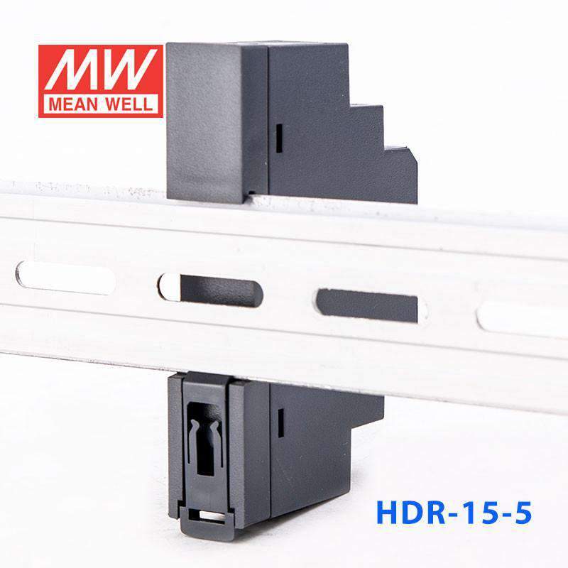 Mean Well HDR-15-5 Ultra Slim Step Shape Power Supply 15W 5V 2.4A - DIN Rail - PHOTO 3