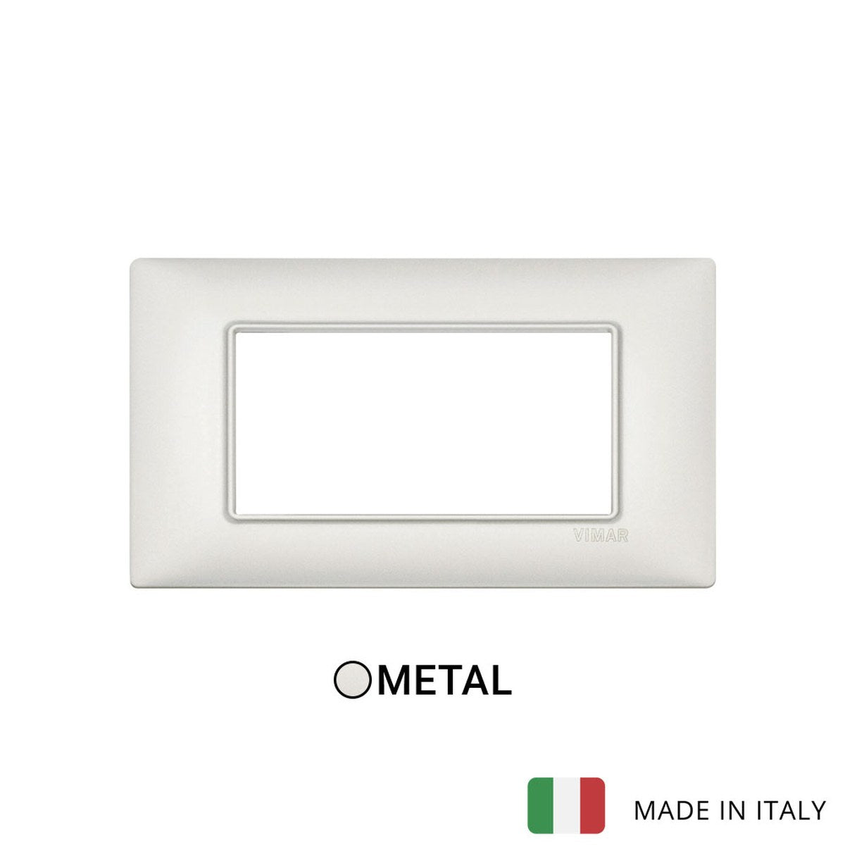 Vimar Plana Plate 4M Metal Pearl Silver