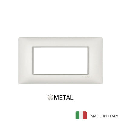 Vimar Plana Plate 4M Metal Pearl Silver