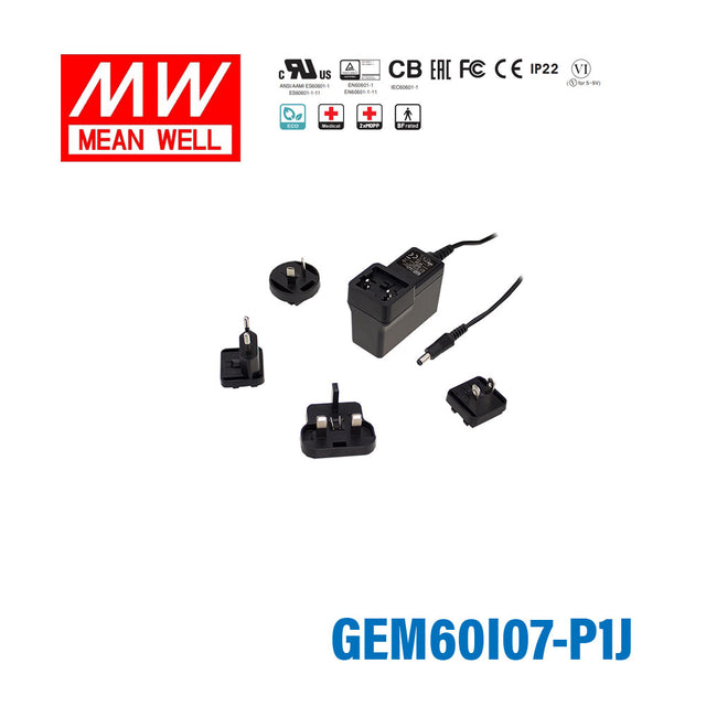 Mean Well GEM60I07-P1J Power Supply 45W 7.5V 6A