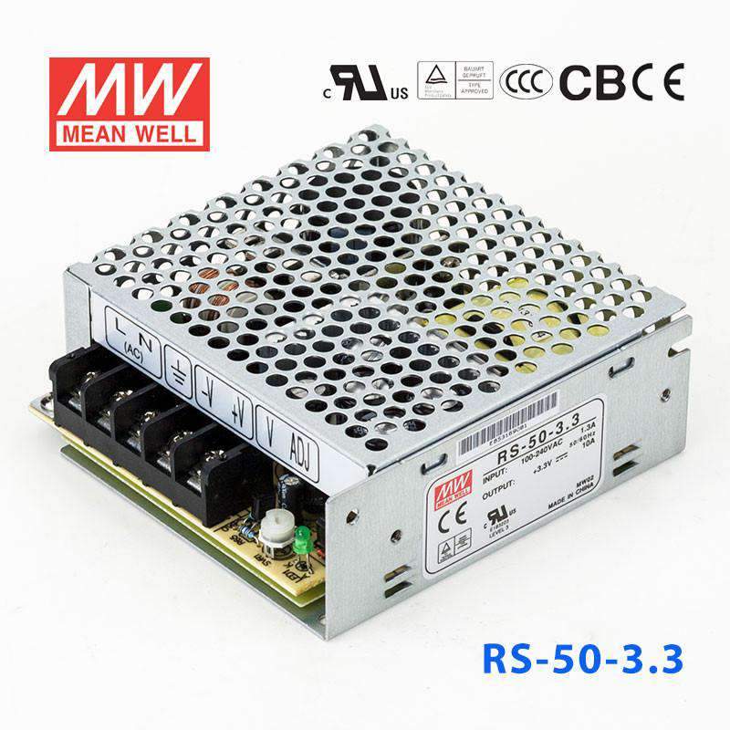 Mean Well RS-50-3.3 Power Supply 50W 3.3V