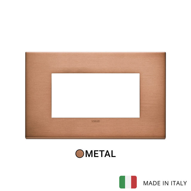 Vimar Eikon Plate 4M Metal Brushed Copper