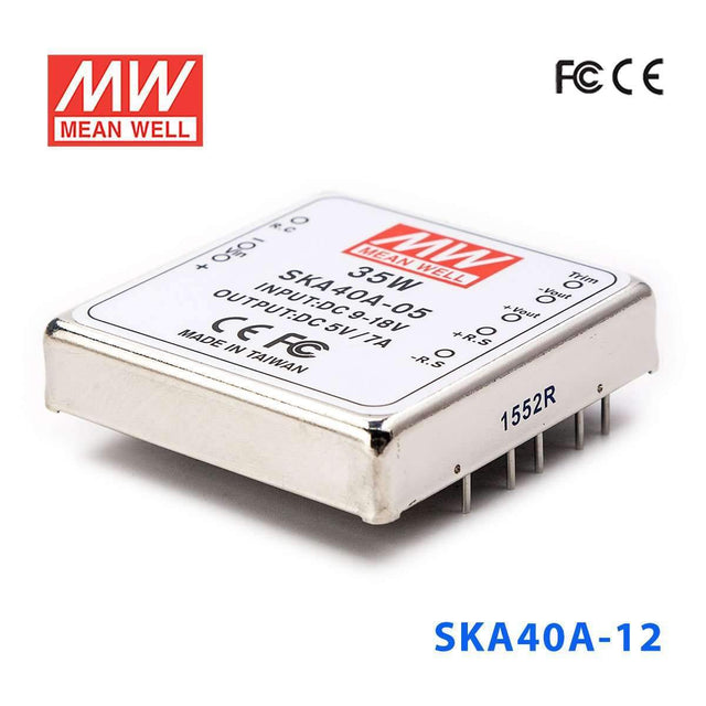 Mean Well SKA40A-12 DC-DC Converter - 35W - 9~18V in 12V out 3.33A