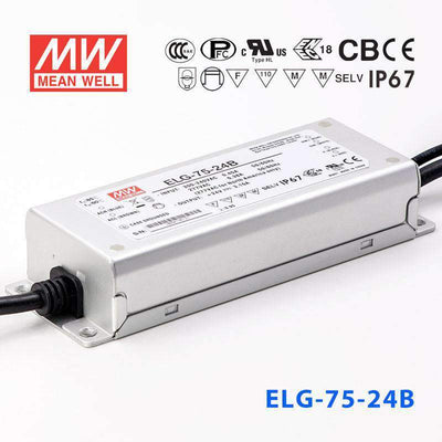 Mean Well ELG-75-24B Power Supply 75W 24V - Dimmable 3.15A